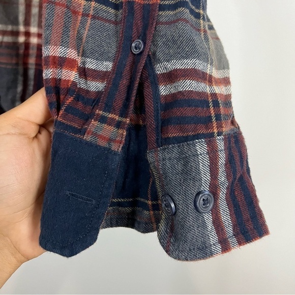 Eddie Bauer Vintage Blue / Red Flannel Shirt 2XL - Picture 5 of 7